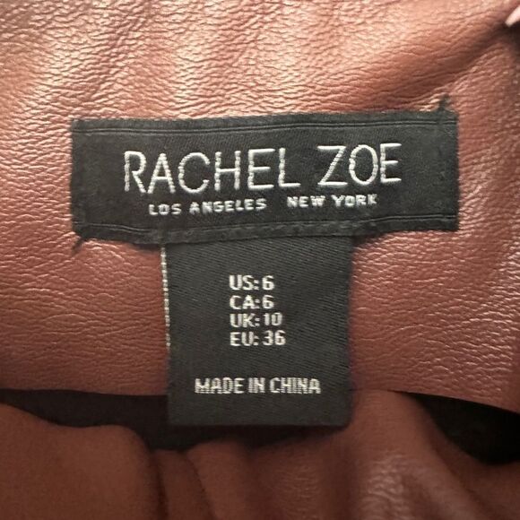 Rachel Zoe Faux Leather Mini Skirt Brown - Picture 5 of 8